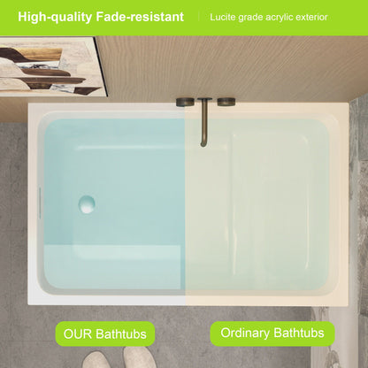 Freestanding Bathtub With Drain, Rectangular Shape