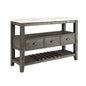 Merel - Server - White Marble Top & Gray Oak