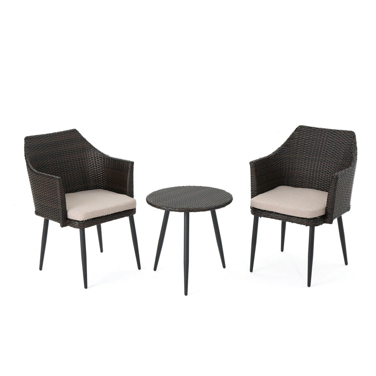 Kenneth 3 Pieces Chat Set Outdoor Furniture - Brown Multi