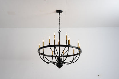 18-Light Industrial Iron Candle Chandelier