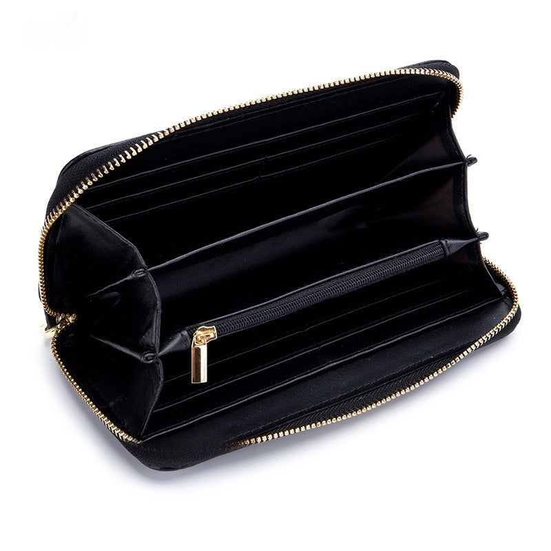 Tassel Top-grain Leather Zippered Womens Wallet