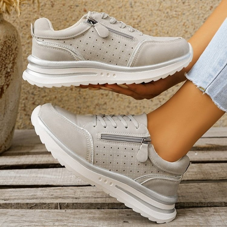 Side-zip Breathable Sneakers With A Chunky Sole For Comfort