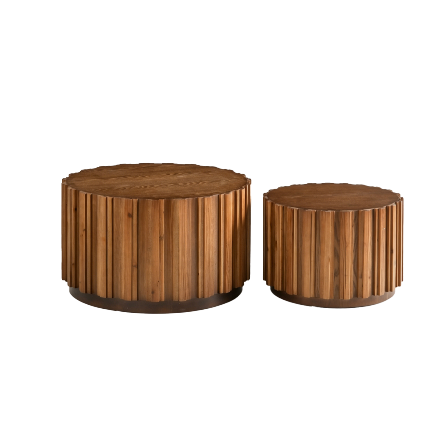 19.7" + 27.5" Round Nesting Coffee Table Set of 2
