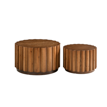 19.7" + 27.5" Round Nesting Coffee Table Set of 2