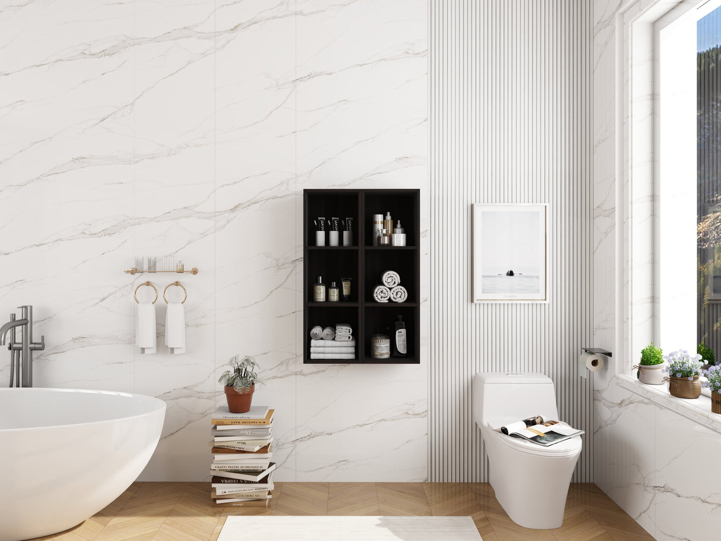 24 Inch Wall Mounted Storage Shelves Combination