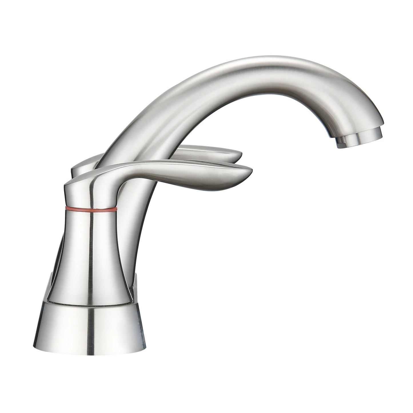 Two Handle 4 Inch Centerset Bathroom Sink Faucet with Pop-Up Drain, Brushed Nickel
