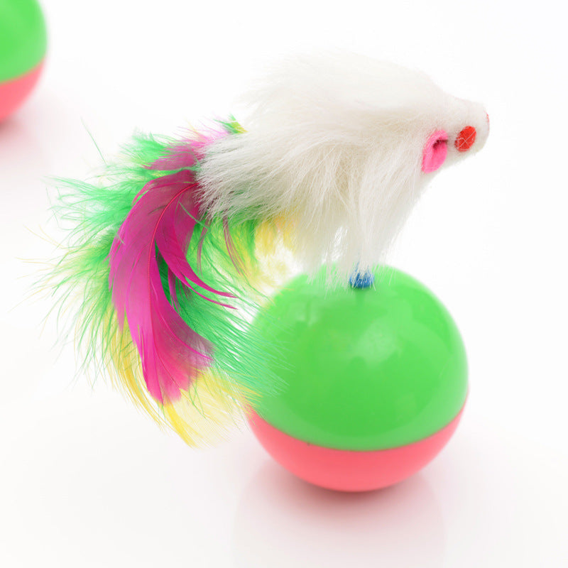 Mouse tumbler real rabbit cat toy
