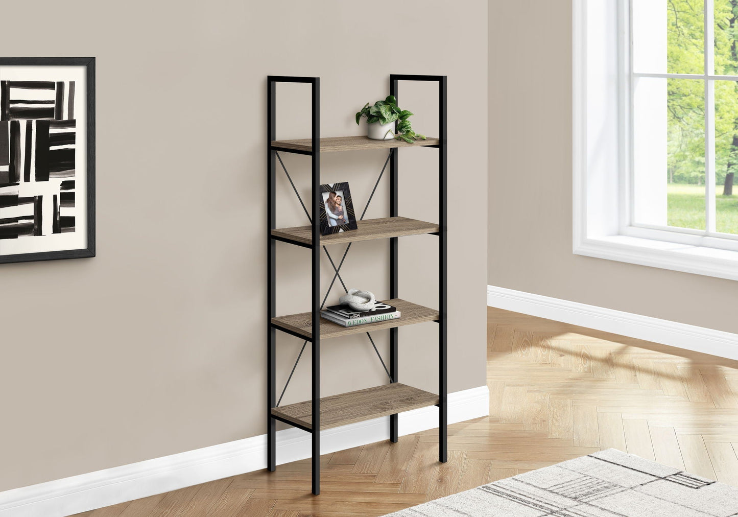 4-Tier Contemporary Bookshelf for Office & Bedroom