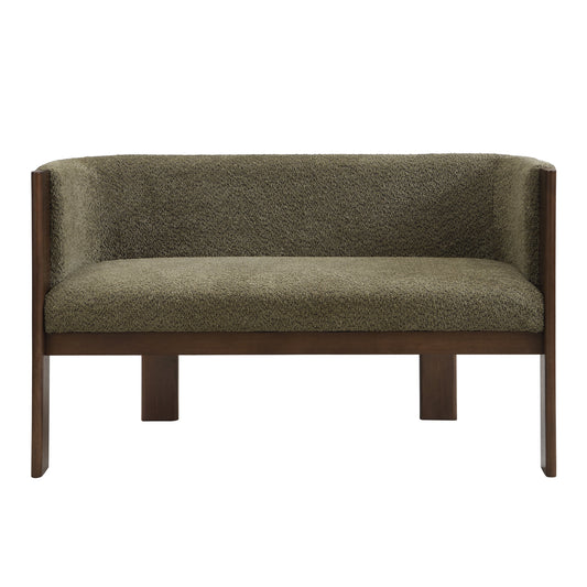 48.5" Upholstered Solid Loveseat (Walnut+Green)