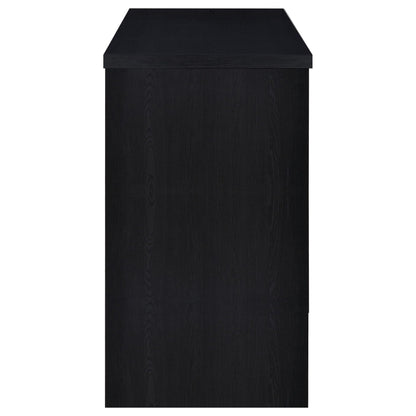 Topanga Engineered Wood Freestanding Home Bar Black