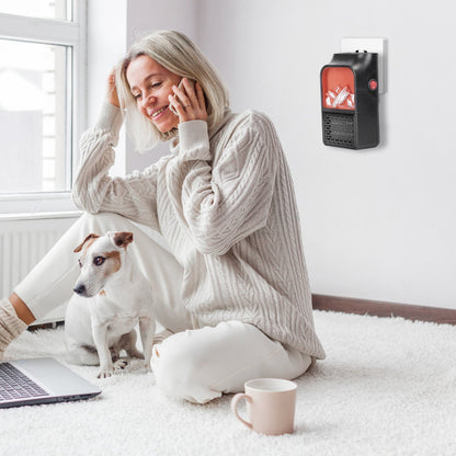 800W Plug-In Space Heater with 360° Rotatable Plug & Remote