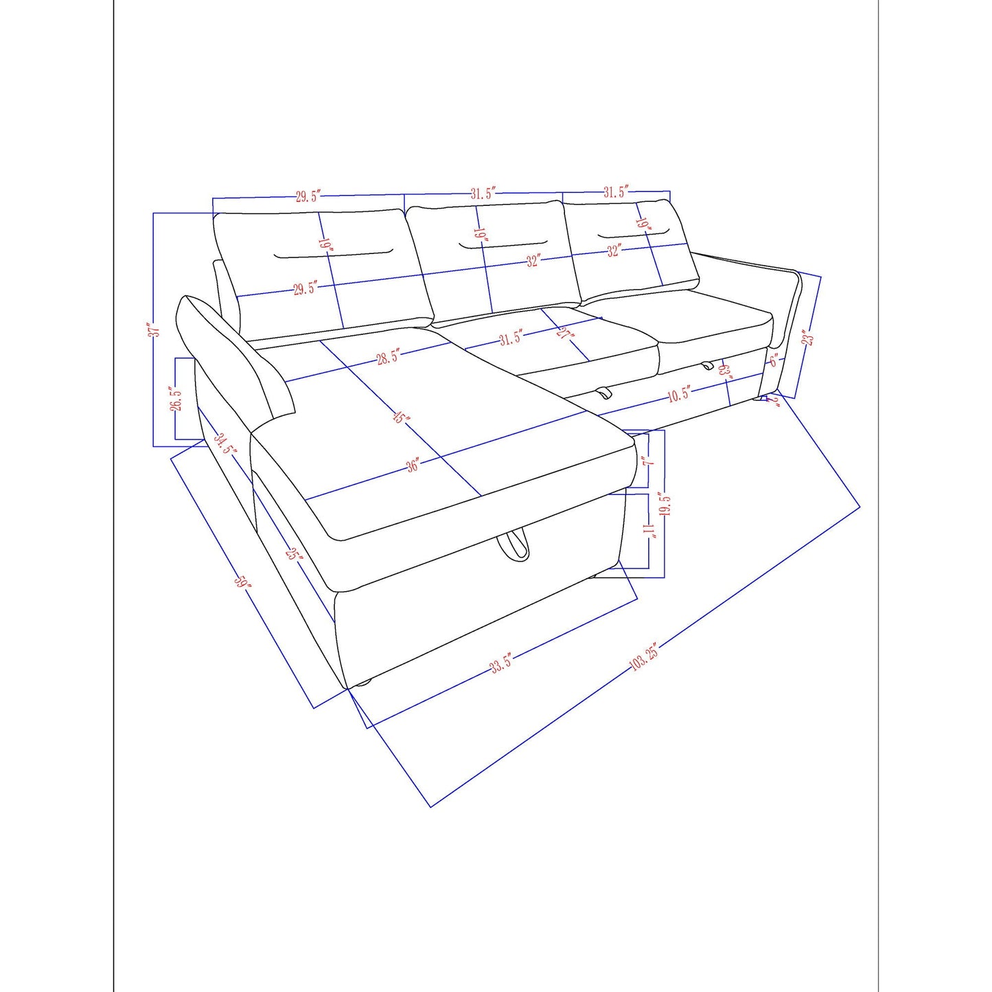 Montana - Sofabed With Storage - Gray