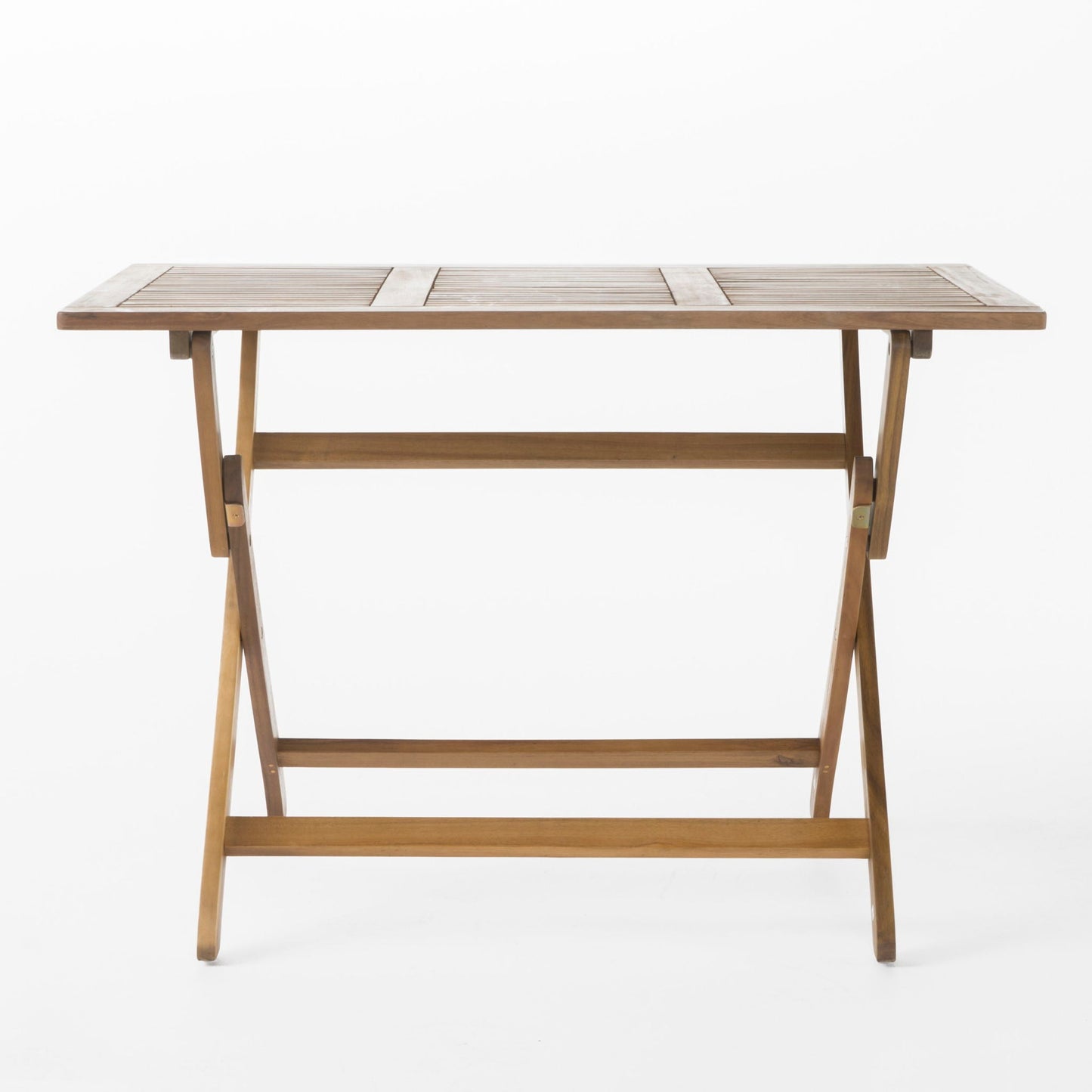 Blissique Outdoor Foldable Wood Dining Table With Slat Design