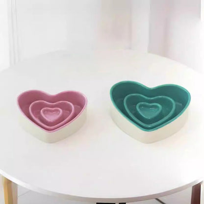 Ceramic Slow Food Bowl For Small And Medium Dogs Slow Anti-choking Food Bowl Love Bowl To Eat Protects The Cervical Spine Dog Food Bowl