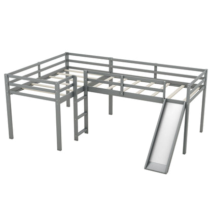 L Shaped Loft Bed With Ladder And Slide