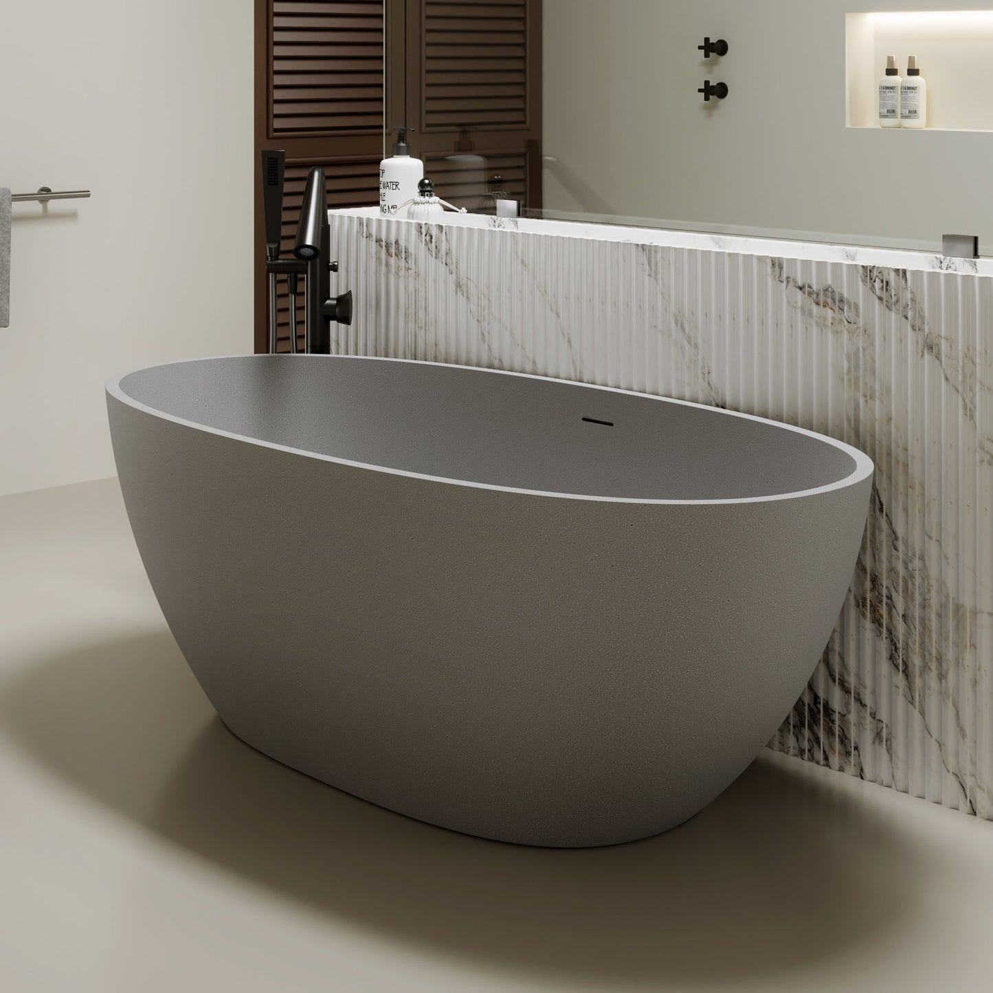 67" Freestanding Bathtub with Pop-up Drain