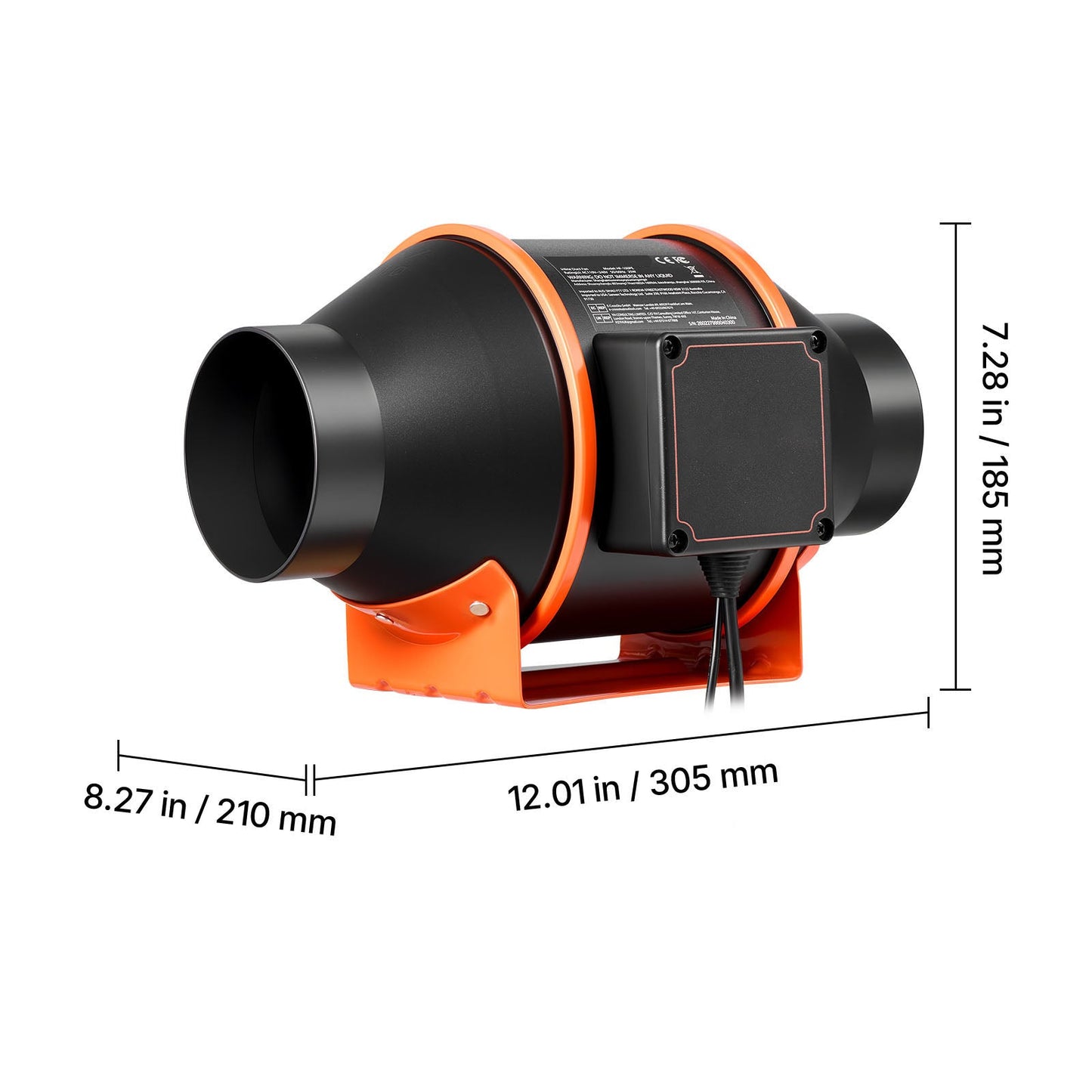 Inline Duct Fan 205 CFM 4 Inch EC Motor Ventilation Fan