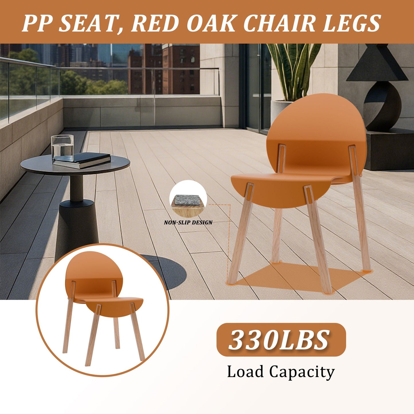 4 Piece Set Of Single Chairs, Traditional Elements With Round Table