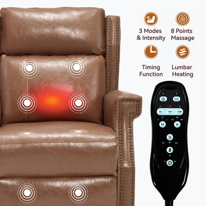 Manual Recliner Chair  With Heavy Duty Motion Mechanism, 8 Vibrating Nodes And 3 Massage Modes For Living Room