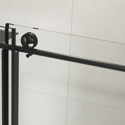 60" W x 76" H Sliding Frameless Shower Door in Matte