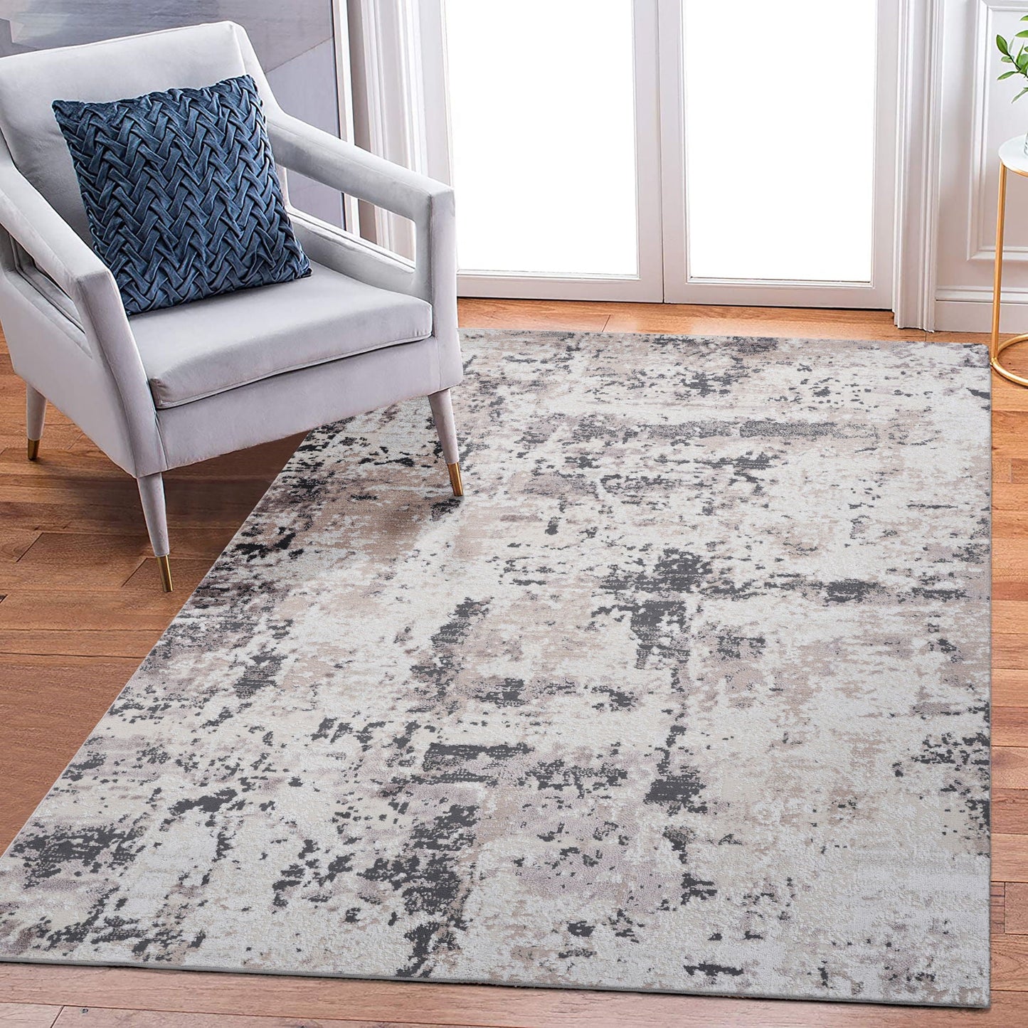 Payas - 8' X 10' Abstract Area Rug - Cream / Brown