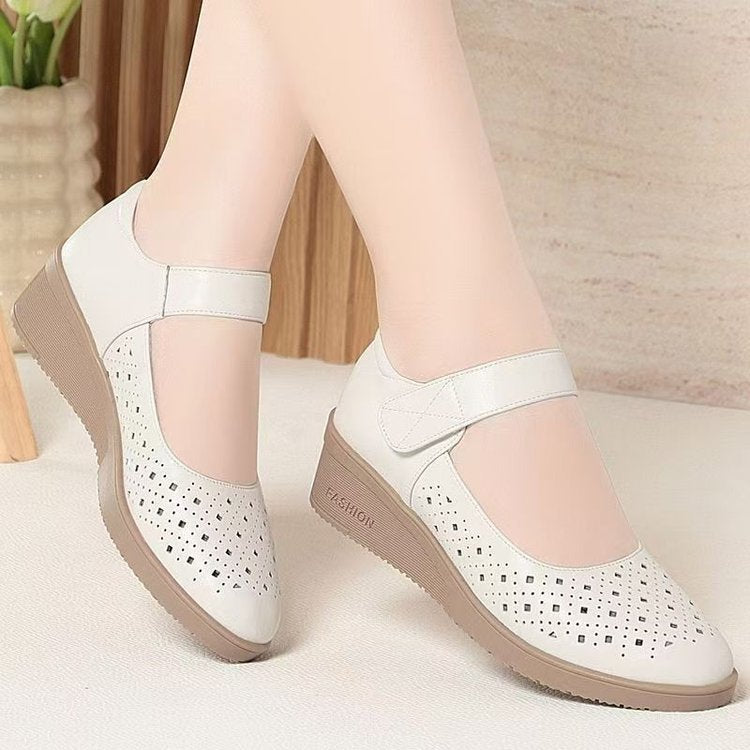 Wedge-heeled Womens Sandals With A Soft Sole And Soft Upper