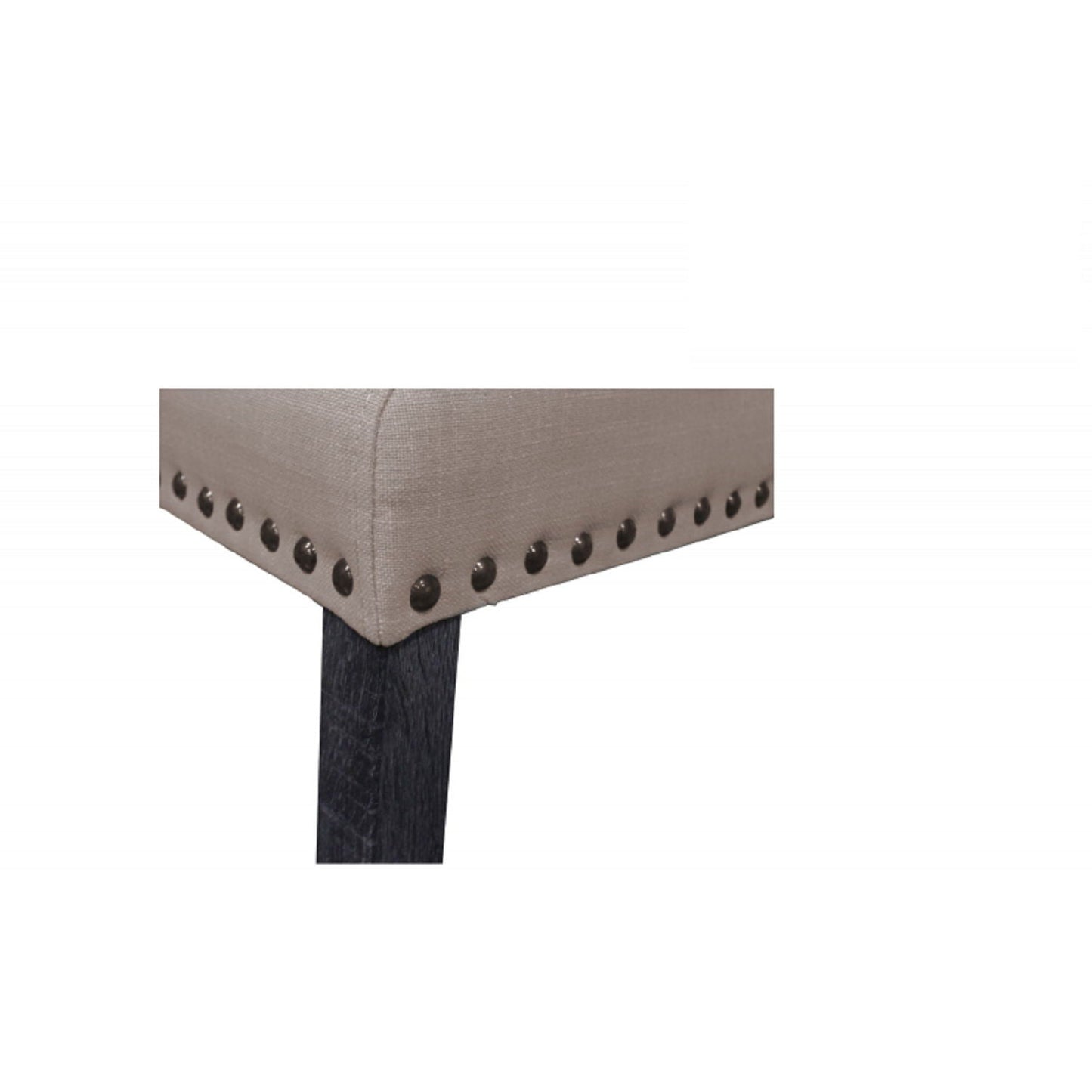 Upholstered Counter Dining Chair, Nailhead Trim (Set of 2) - Natural