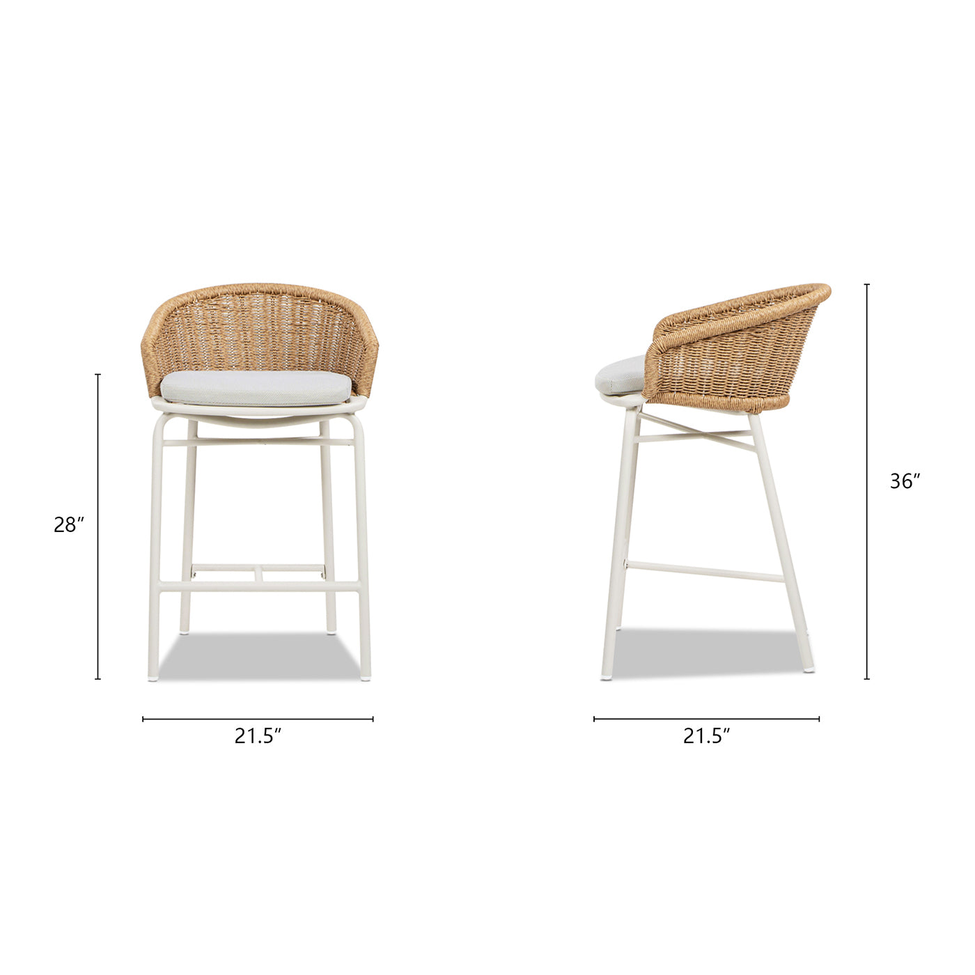 Santorini 28" Wicker Back Outdoor Bar Stool Set of 2