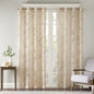Palm Leaf Burnout Sheer Window Curtain 50x95 Natural