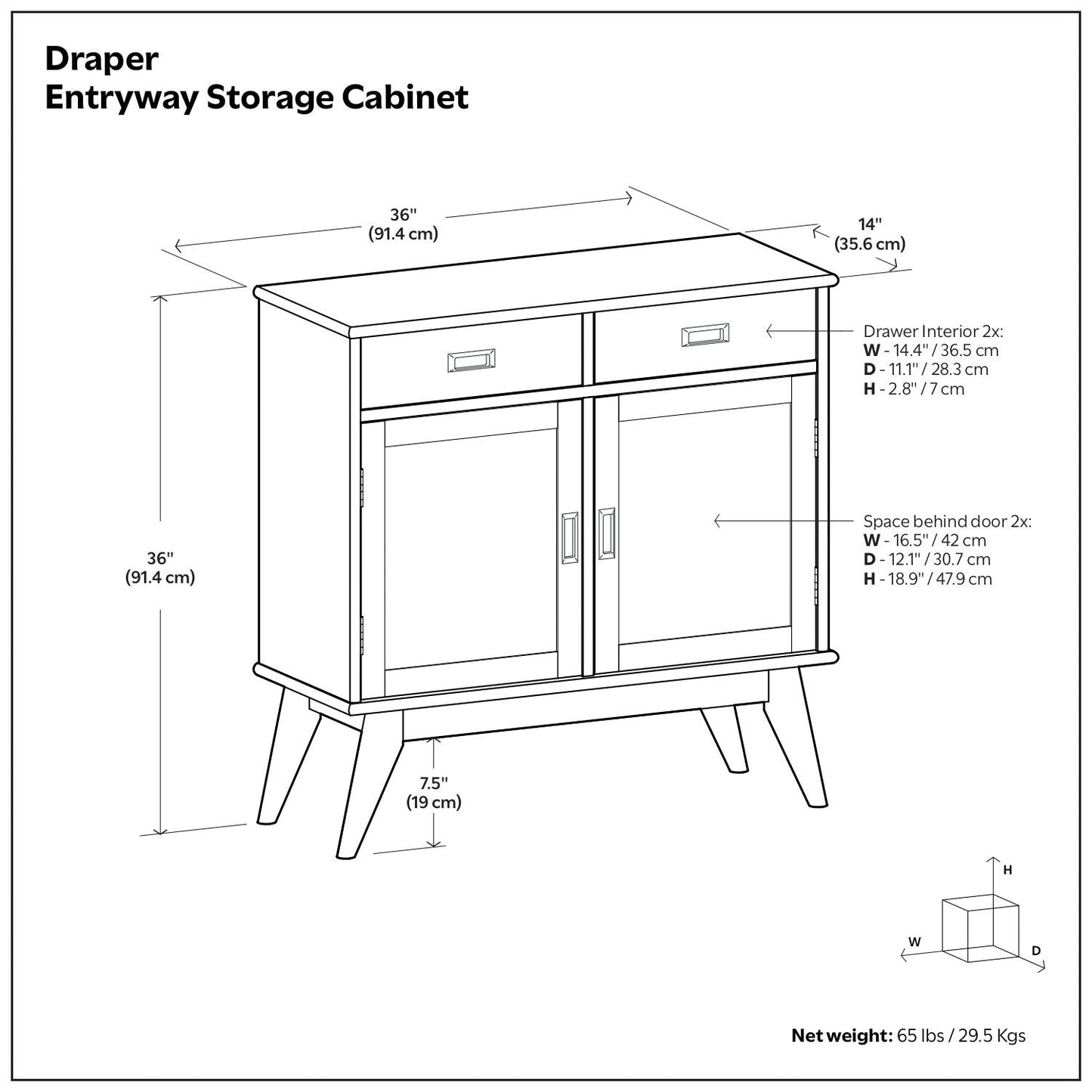 Draper - Entryway Storage Cabinet - Brown