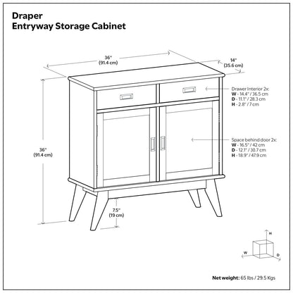 Draper - Entryway Storage Cabinet - Brown