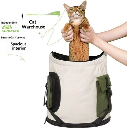 Pet Portable Breathable Cat Backpack With Shoulder Straps