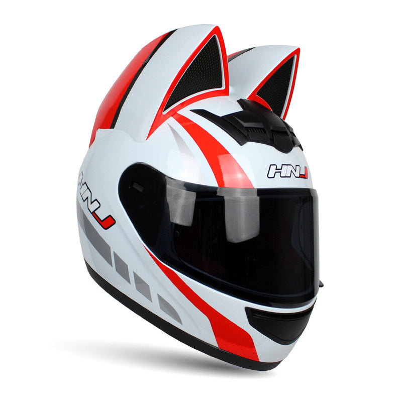 Personalized Cat Ears Electric Motorcycle Helmets for Men and Women - Custom Fit, Safe, and Stylish