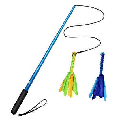 Telescopic Funny Dog Stick Cat Teaser Pet Training Rod