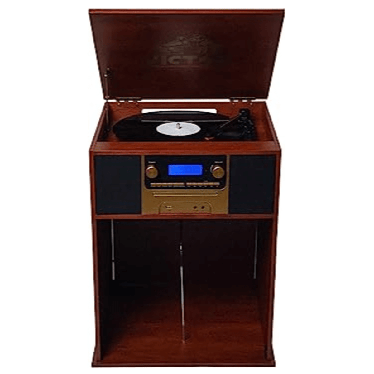 Victor Boyleston 7-in-1 3-Speed Turntable Music Center Mahogany - Refurbished