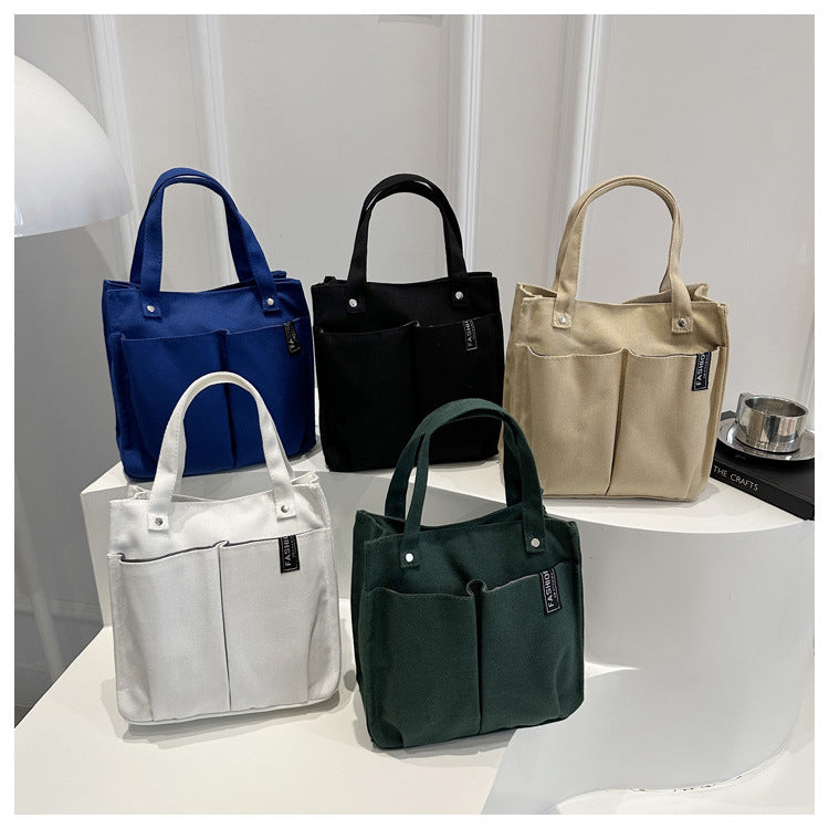 Plain-colored Tote Bag Student Lunch Box