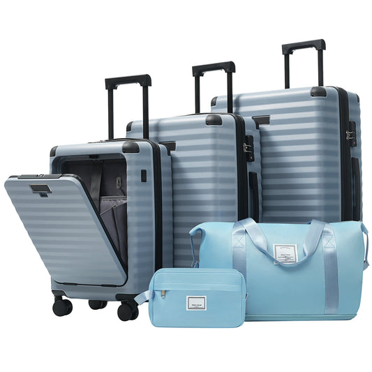 Deluxe 5-Piece Hard-Side Luggage Set with USB and TSA Locks