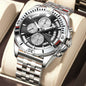 Multifunctional Dual-button Butterfly-clasp Waterproof Mens Watch