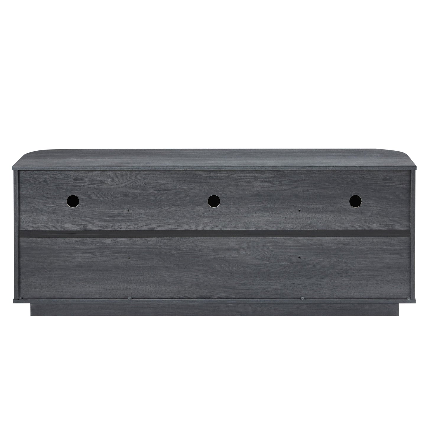 Modern 64" Wavy TV Cabinet With LED Lights - Black