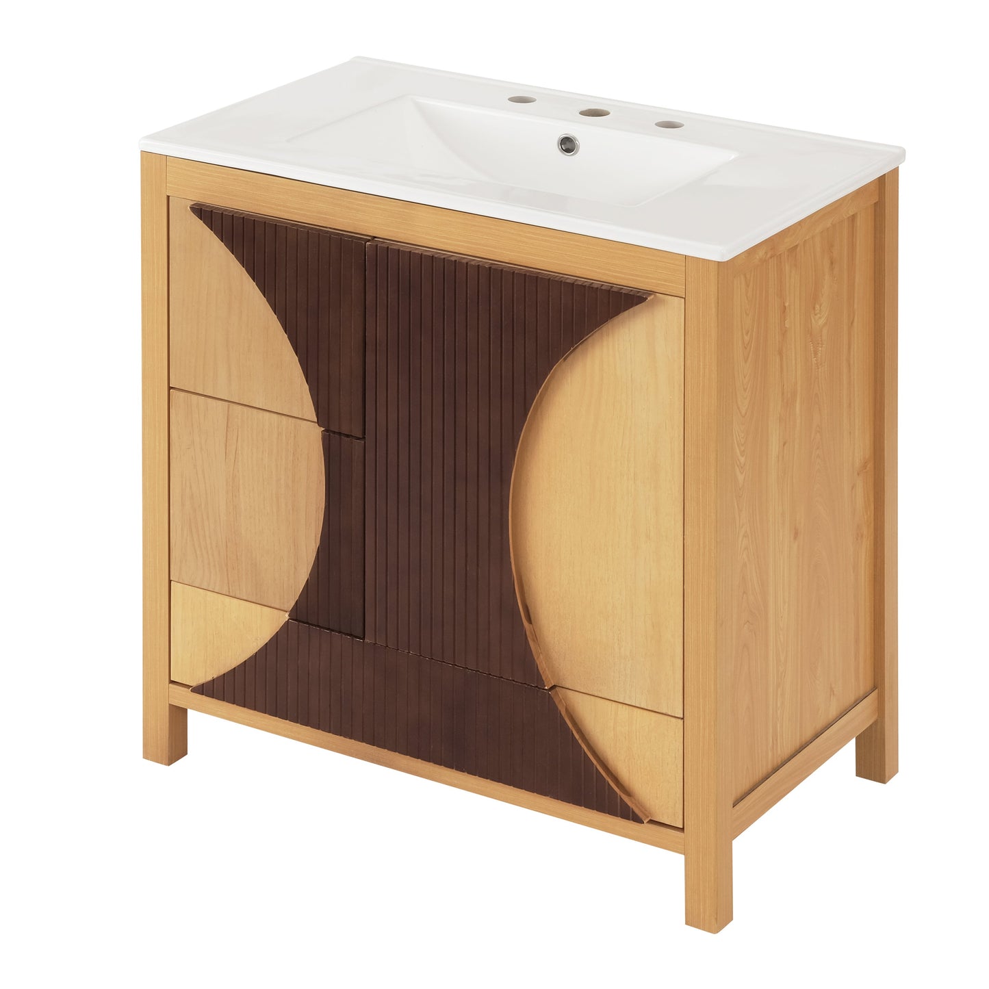 30 Inch Mid-Century Modern Bathroom Vanity with Sink