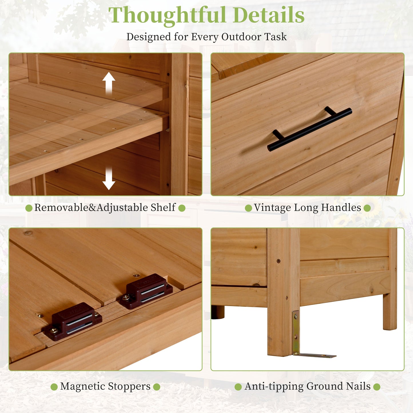 TOPMAX Farmhouse Patio Potting Bench with Storage and Workstation