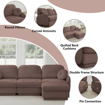 137" Oversize Chenille L-Shaped Sofa