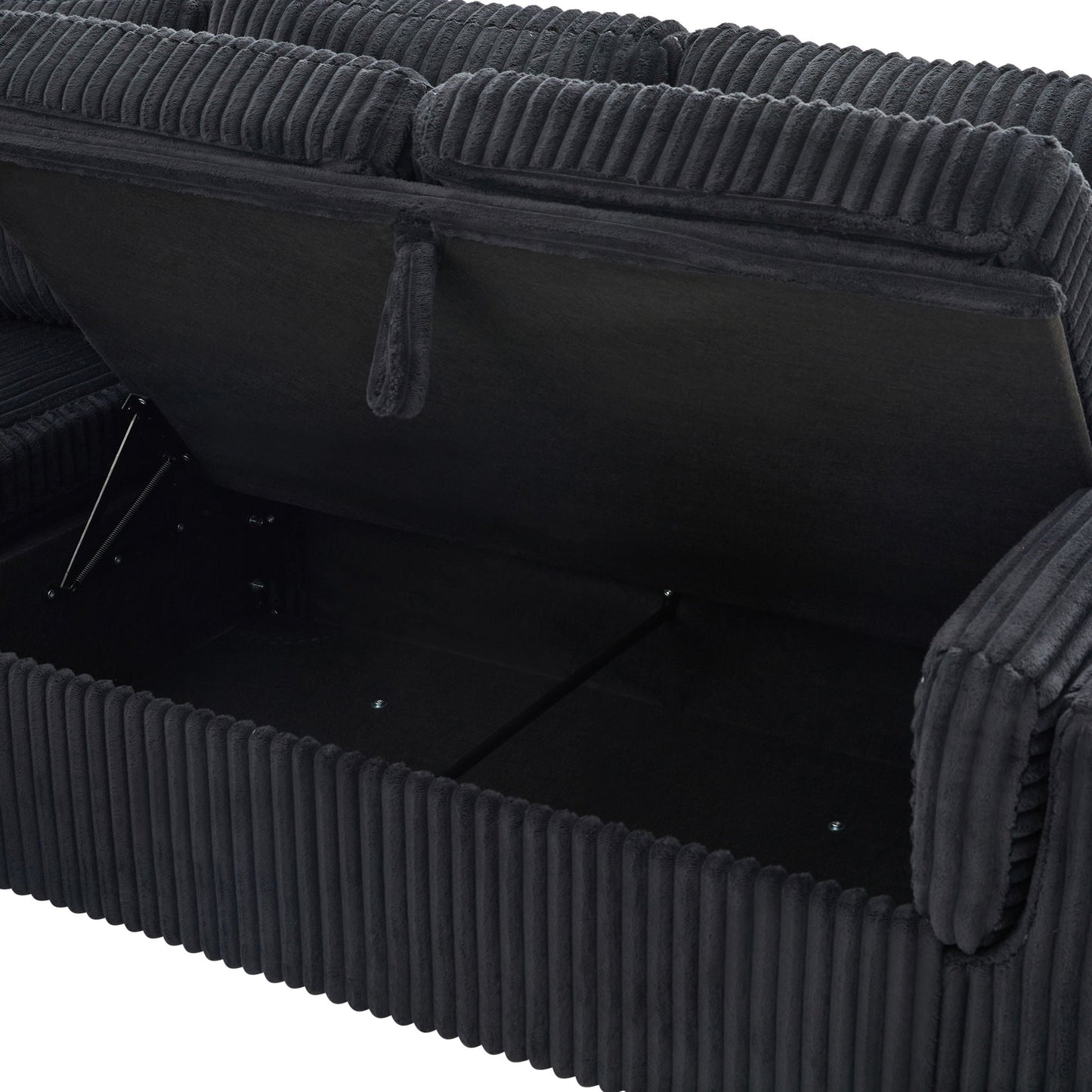 Convertible U-Shaped Sectional Sofa Bed With USB Ports And Storage