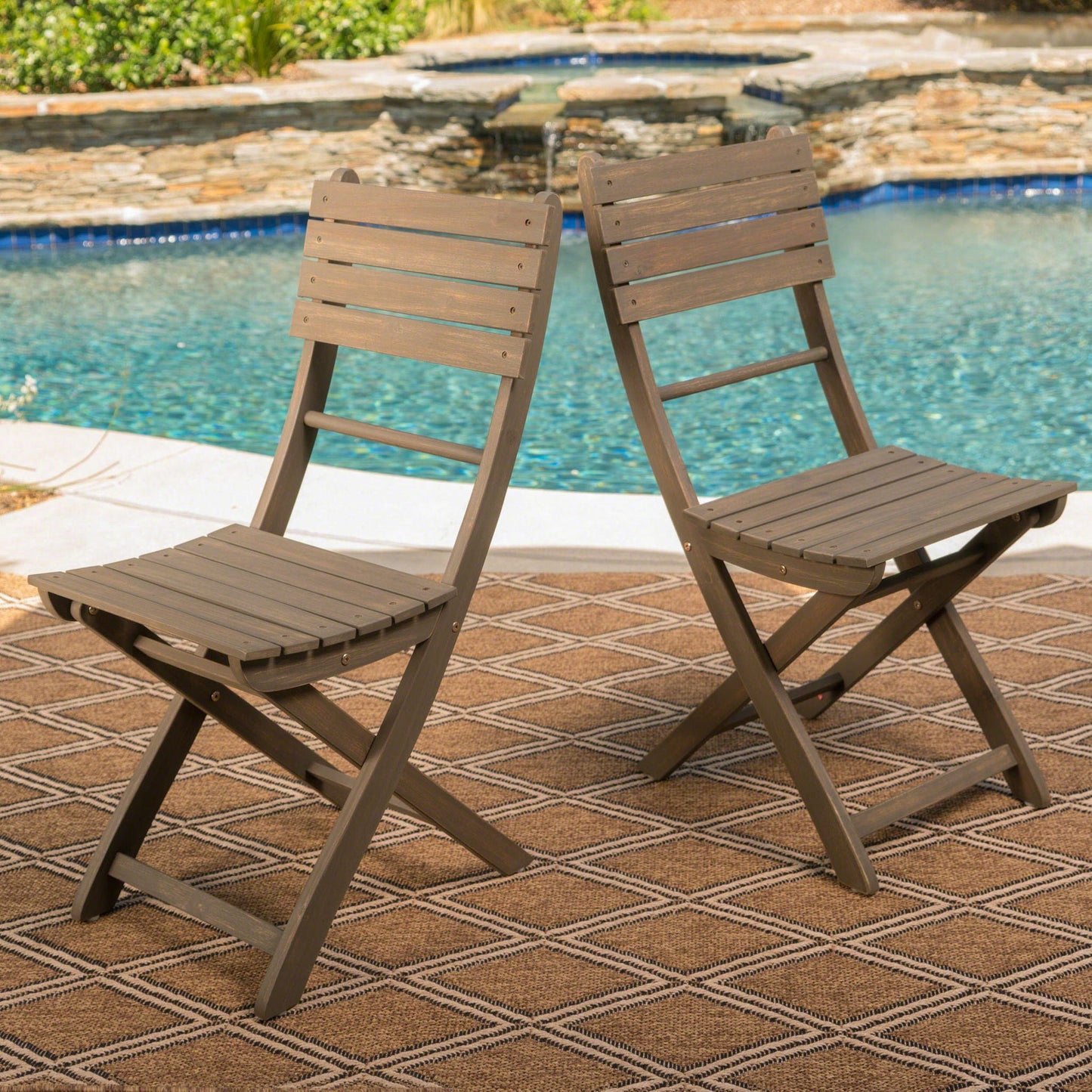 Positano - 4 Piece Foldable Chair Set in Gray