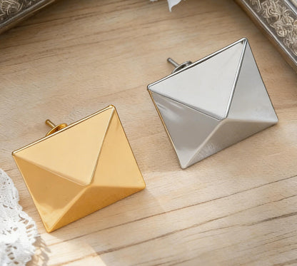 Fashion Exaggerated 3D Geometric Square Ring Creative Elegant High-End Index Finger Ring