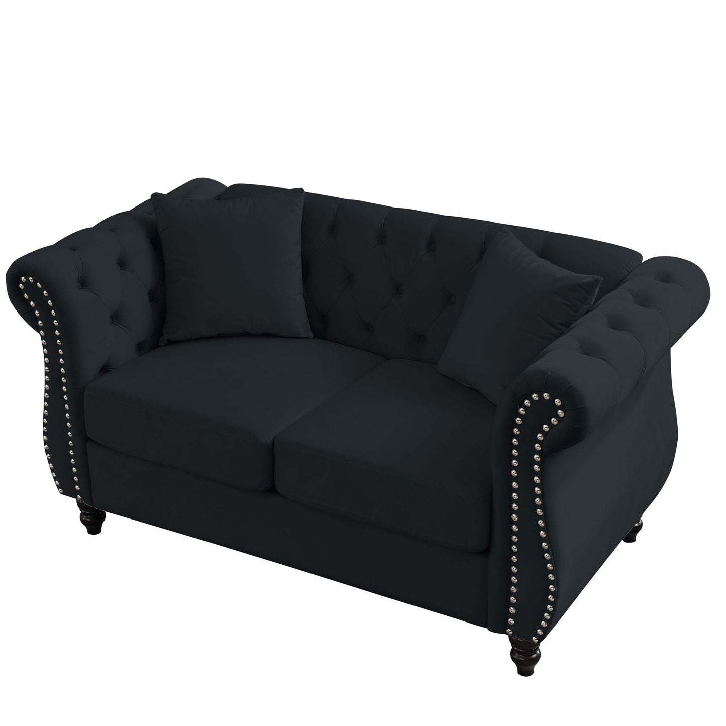 Chesterfield Sofa With Rolled Arms And Nailhead Trim