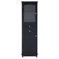Tall Bathroom Storage Cabinet With Glass Doors, Free-Standing, Two Drawers, And Adjustable Shelves, Board, Painted Perfect For Displaying Your Favorite Items