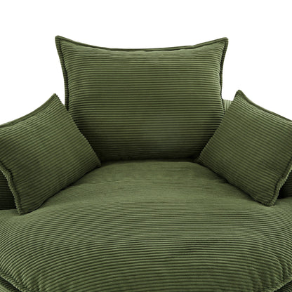 360° Swivel Accent Barrel Chair With Dual Layer Cushion And 3 Removable Pillows