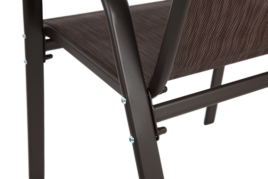 4 Piece Patio Chairs Set with Breathable Textilene Fabric (Brown)