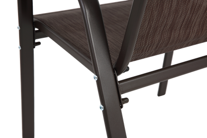 6 Piece Patio Chairs with High Backrest and Armrest - Brown